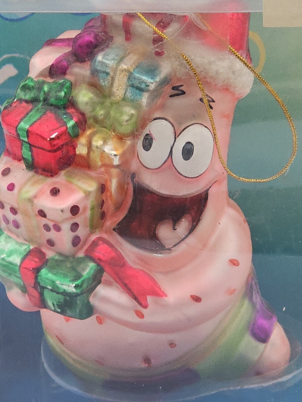 Rare New Vintage SpongeBob Patrick Star Glass Ornament Boxed Nickelodeon Adler